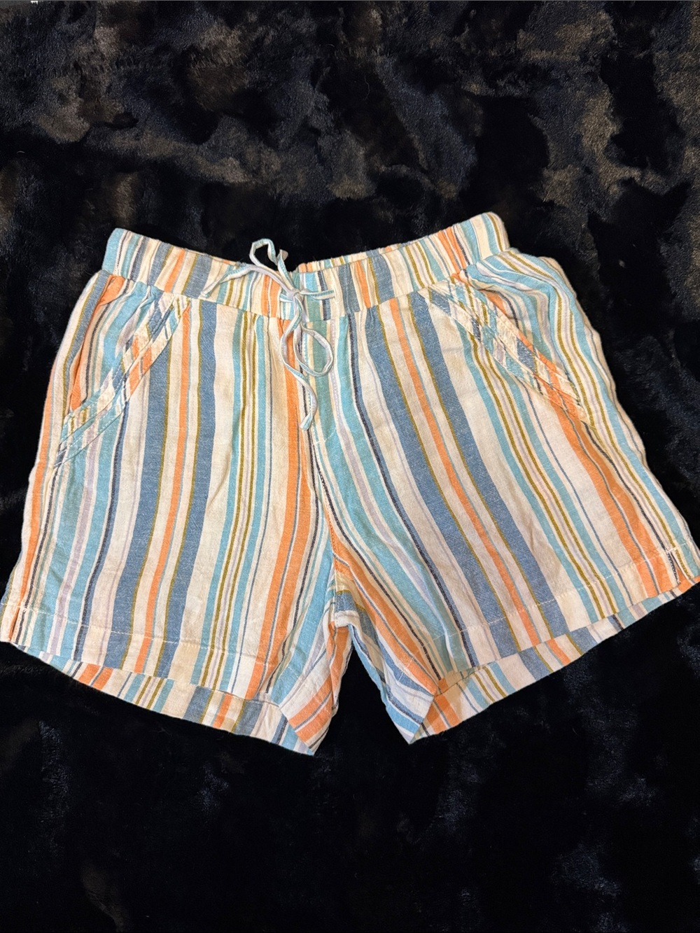 Briggs Multicolor Striped Linen Blend Shorts